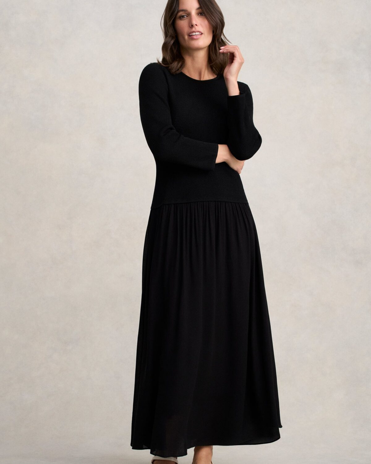Mix Media Dress - Black