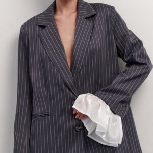 Vintage Striped Patchwork Blazer