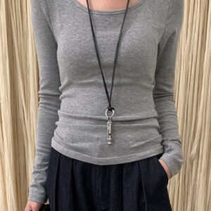 Longline Viscose Long Sleeve Knit Top