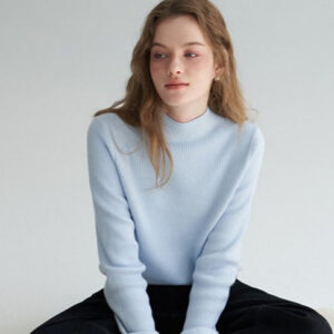 Thermal Mock Neck Solid Knit Top