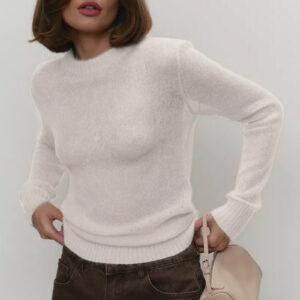 Mohair Round Neck Knit Top